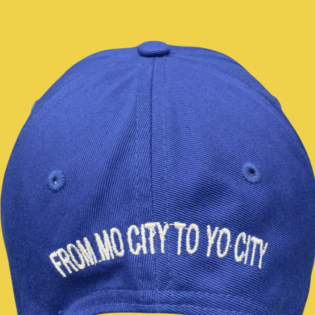 BLUE WITH BLUE/GOLD LOGO BUCKLE STRAP HAT