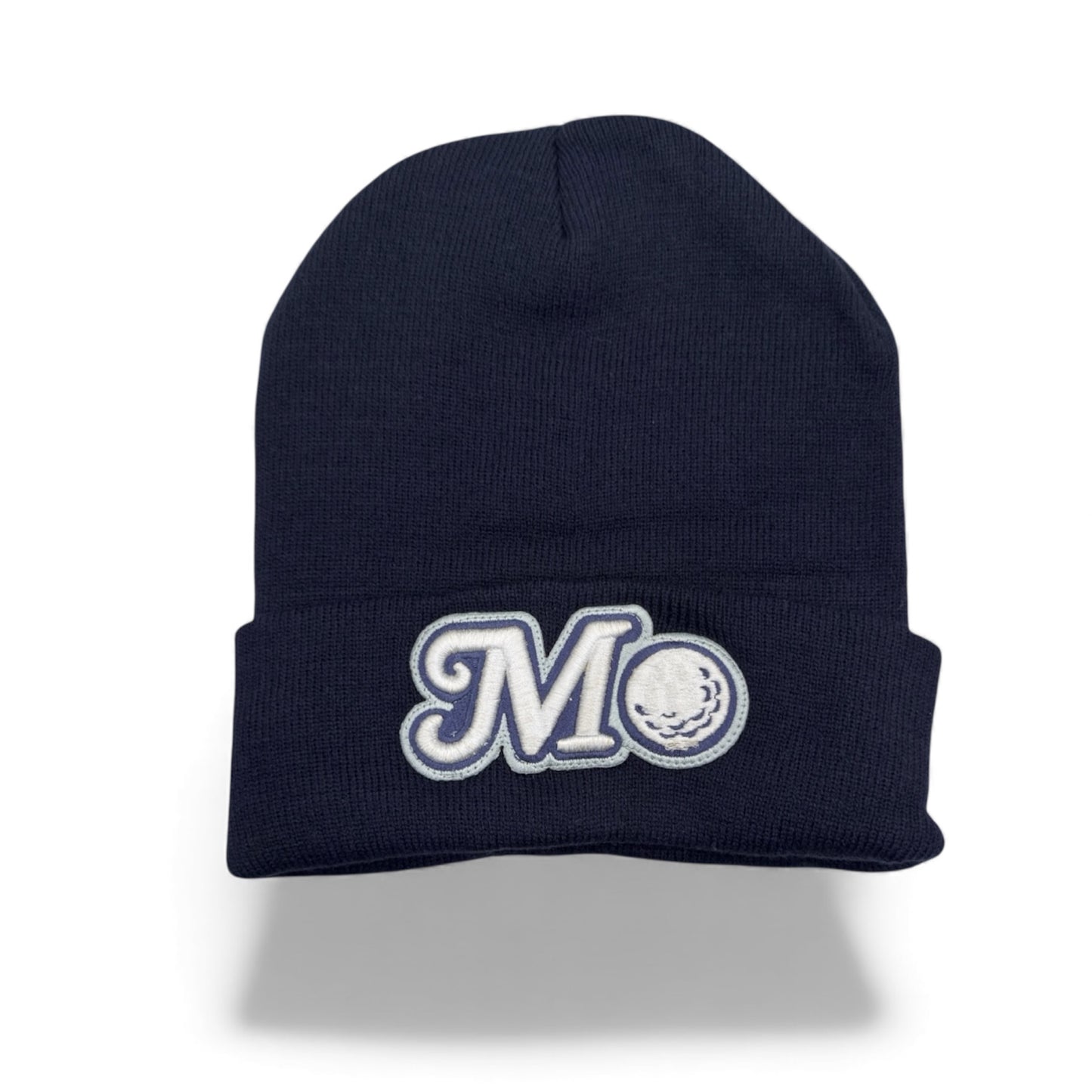 NAVY BLUE BEANIE - SILVER/NAVY BLUE LOGO