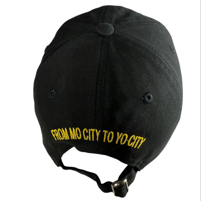 BLACK COTTON BUCKLE STRAP HAT