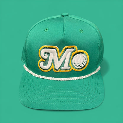 GREEN 5-PANEL POLYESTER ROPE HAT