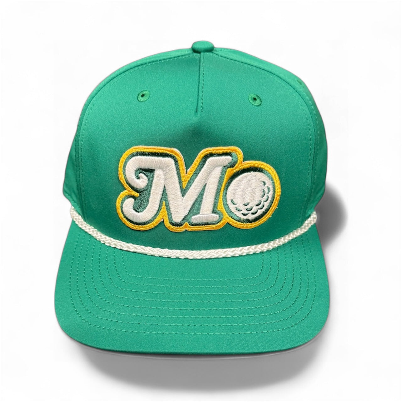 GREEN 5-PANEL POLYESTER ROPE HAT