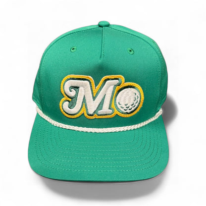 GREEN 5-PANEL POLYESTER ROPE HAT