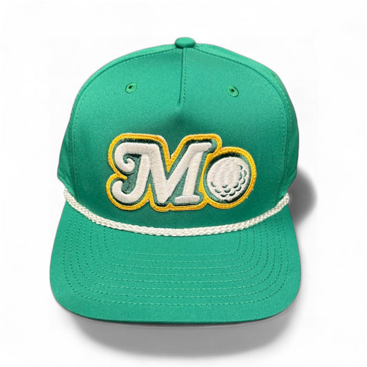 GREEN 5-PANEL POLYESTER ROPE HAT