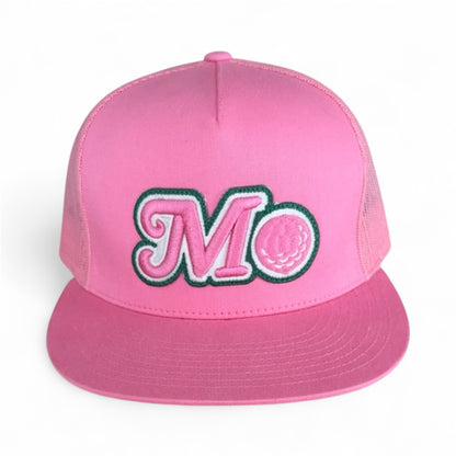 PINK MESH HAT - GREEN, WHITE, PINK LOGO