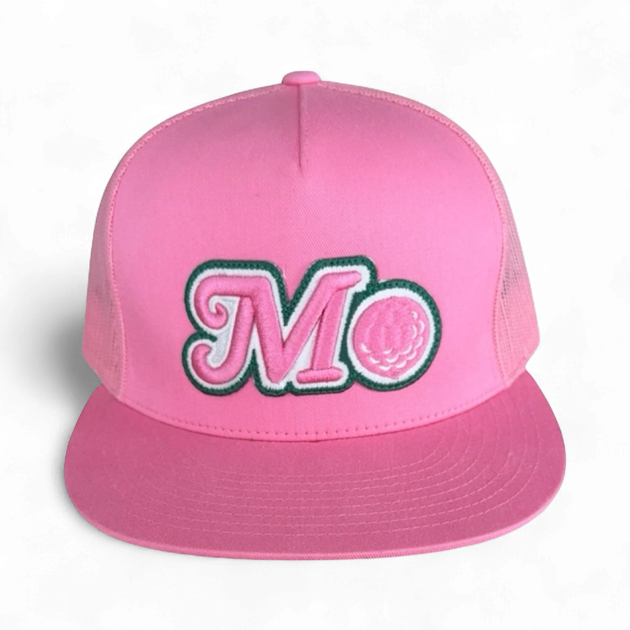 PINK MESH HAT - GREEN, WHITE, PINK LOGO