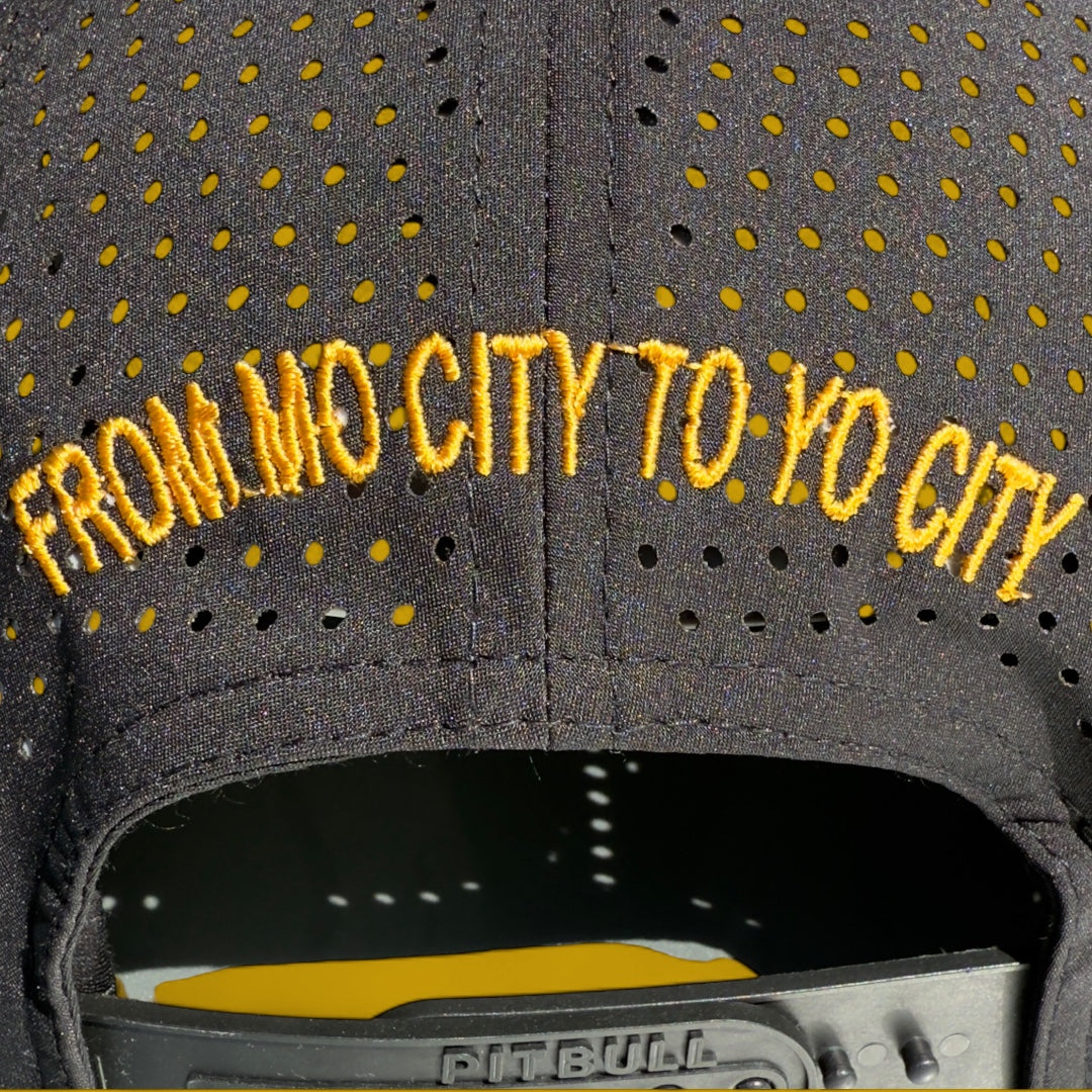 BLACK AND GOLD ROPE HAT