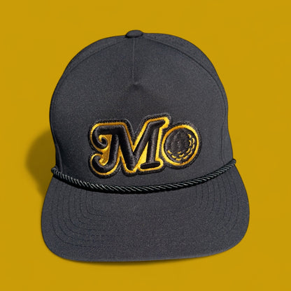 BLACK AND GOLD ROPE HAT