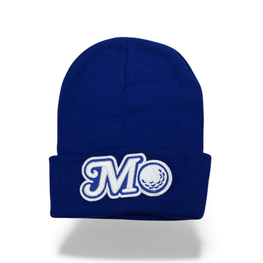 BLUE BEANIE - BLUE/WHITE LOGO
