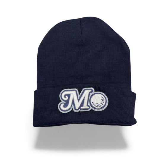 NAVY BLUE BEANIE - SILVER/NAVY BLUE LOGO