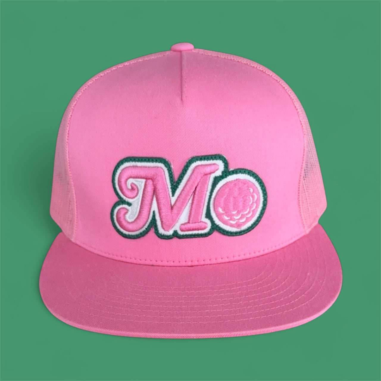 PINK MESH HAT - GREEN, WHITE, PINK LOGO