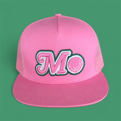 PINK MESH HAT - GREEN, WHITE, PINK LOGO